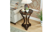 Round Wooden Side Table Elegant Design American Design Telephone Stand Multi-Functional Round Side Table for Living Room, Bedroom, Hallway
