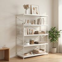 Rust-Resistant 5-Tier Storage Rack Steel Utility Shelving Unit Heavy Duty Metal Shelving Unit Open-Frame for Balcony, Kitchen, Living Room