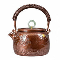 Hand-Hammered Copper Teapot Coatinguncoated Drinkware