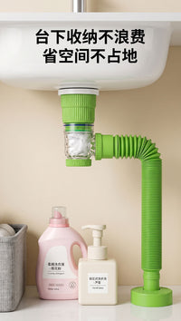 Baolian Sink Drain for Washbasin, Pop-up Anti-Odor Anti-Clogging, Plastic, S-Trap