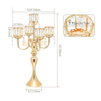 5-Head Candlestick Holder Gold-Toned Home Decor Metal