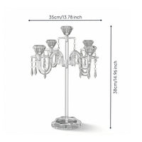 Candelabra with Crystal Pendants Decorative Candle Holder with Crystal Pendants Luxurious Decor for Wedding Planners, Party Hosts