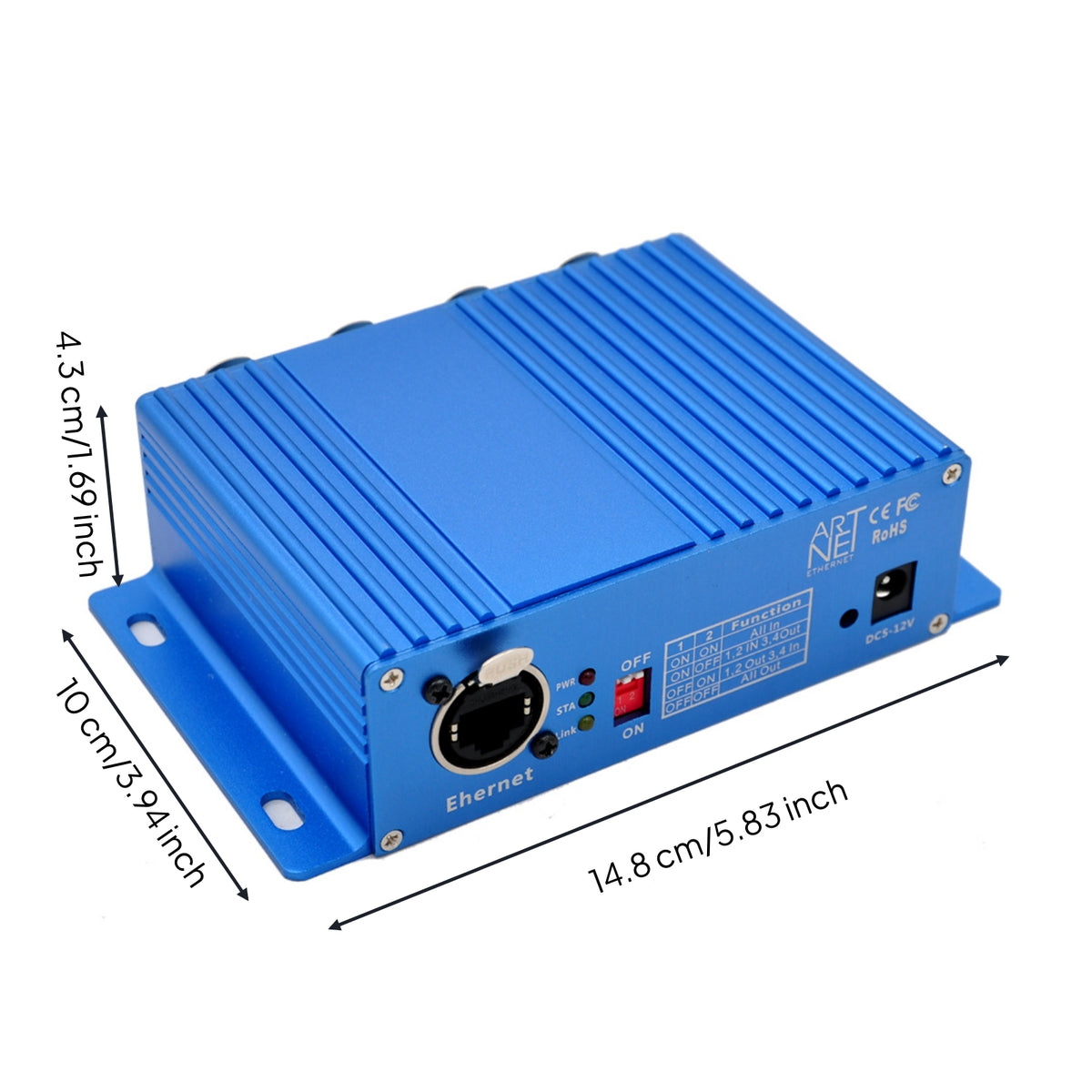 Networked Bi-Directional Art-Net to DMX512 Node Professional-Grade DMX512 Protocol Ethernet Interface Rugged Art-Net to DMX512 Node Scalable for Lighting Technicians