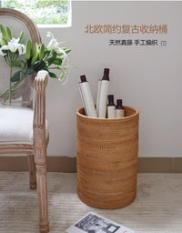 Writing Scroll Holder Versatile Hand-Handcrafted Storage Basket Vintage Tall Floor Basket for Artists, Art Studio