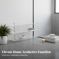Multi-Tier Floor Shelf No-Drill Assembly Multi-Tier Shelving Unit Modern Minimalist Aesthetic Transparent Look for Bathroom
