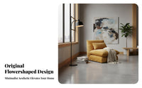 transformable floral Pouf 2-in-1 Function Floor Lounger Plush Upholstery Modern design for Students, Apartment