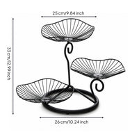 3-Tier Fruit Basket Decorative Storage Rack Stable for Living Room