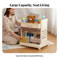 Multi-Tier Rolling Shelf Mobile Design Multi-Tier Trolley Large Capacity