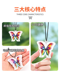3D Dynamic Grating Butterfly Acrylic Car Hanging Ornament