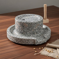 Stone Mill Non Electric Manual Stone Grinder Traditional Flour Grinder Rustic Design Food Prep Tool Easy to Clean