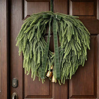 Bell Wreath Fade-Resistant Holiday Decor Full Branches for Entryway