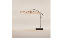 Cantilever Patio Umbrella with Solar Lights Water-Filled Offset Patio Umbrella with Base Hand-Crank for Homeowners, Hosts, Backyard, Poolside, Garden