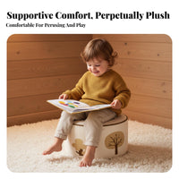 Round Sitting Pouf Easy to Clean Round Pouf multi-functional Use for Children, Toddlers