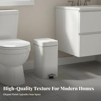 Hands-Effortless Operation Slim Pedal Trash Can Space Saving Soft Close Trash Can with Lid Odor Seal Narrow Kitchen Garbage Bin Hidden Bag Design for Pet Owners, Bathroom, Living Room, Office