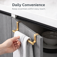 Cabinet Hanging Rack for Small Space Homeowners, 201 Stainless Steel Tea Towel No-Drill Adjustable Storage for Bathroom, Tidy Kitchen Solution