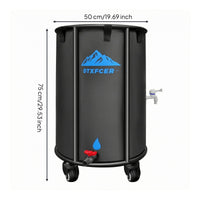 Wheeled Rain Barrel Caster Wheels Outdoor Storage Rounded Top Rim