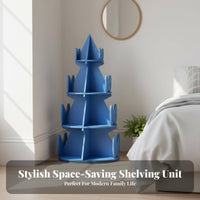 Rotating Book Storage Unit Tower Space-Saving Revolving Book Tower Minimalist Aesthetic Floor-Standing Design for Corner