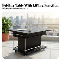 Expandable Rolling Side Table Space-Saving Rolling Utility Cart With Wheels Built-in Storage for Small Apartment Dwellers