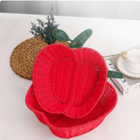 Fruit-Shaped Basket Shallow Handwoven Fruit-Shaped Basket Washable Tabletop Storage