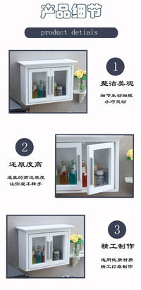 1:12娃娃屋dollhouse迷你家具微缩场景摆件厨房白色挂柜置物架