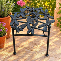 Dragonfly Stool Cast Iron Display Stand Curved Brackets