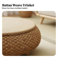 Minimalist Japanese Aesthetic Cremovableee Table Compact Design Woven Floor Table Optional Storage Household Furniture Versatile Use for Apartment Dwellers, Homeowners, Families with Children, Tatami Room, Bay Window, Small Areas, Home Removableice