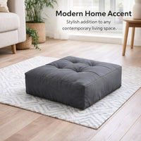 Tufted Floor Cushion, Large Seat Cushion, Living Room Pouffe Cushion, Japanese Floor Pillow, Meditat - Image 5