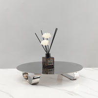 Modern Luxury Mirror Stainless Steel Round Pedestal Fruit Tray