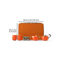 Persimmon Ruyi Ceramic Kung Fu Tea Set Gift Box