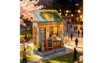 Miniature Coffee Shop Vintage Miniature Cafe Model Warm 3D Puzzle Model Kit for Tabletop Decor