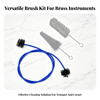 3 Pieces Flexible Mouthpiece Brush Set Blue Tube Trumpet Cleaning Brush Set