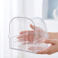 Large Bird Bath for Cage with Drawer, Hanging Parrot Bath and Food Feeder, Budgie Bath for Small Birds, Canary and Cockatiel Bath