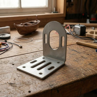 Stainless Steel Motor Mounting Bracket with Screws Adjustable L-Shaped Bracket with Screws Slotted Easy to Install for Hobbyists, Makers, RC Boats, Model Building, Workshops