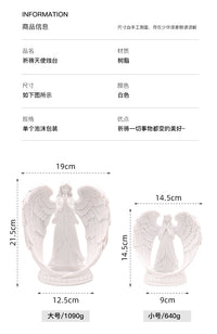 Nordic White Winged Praying Angel Aroma Candle Holder for Living Room, Dining Room, Wedding, Romantic Couple Atmosphere Decoration
