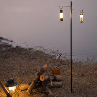 Lightweight Camping Light Stand with Clamp Adjustable Camp Lantern Pole Compact Camp Lantern Stand Rust-Resistant for Fishing