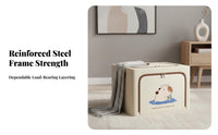 Foldable Fabric Box with view panel Large Capacity Household Storage Side Handles