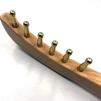 Wooden Massage Comb with Brass Pins Handheld Wooden Massage Comb for Travel