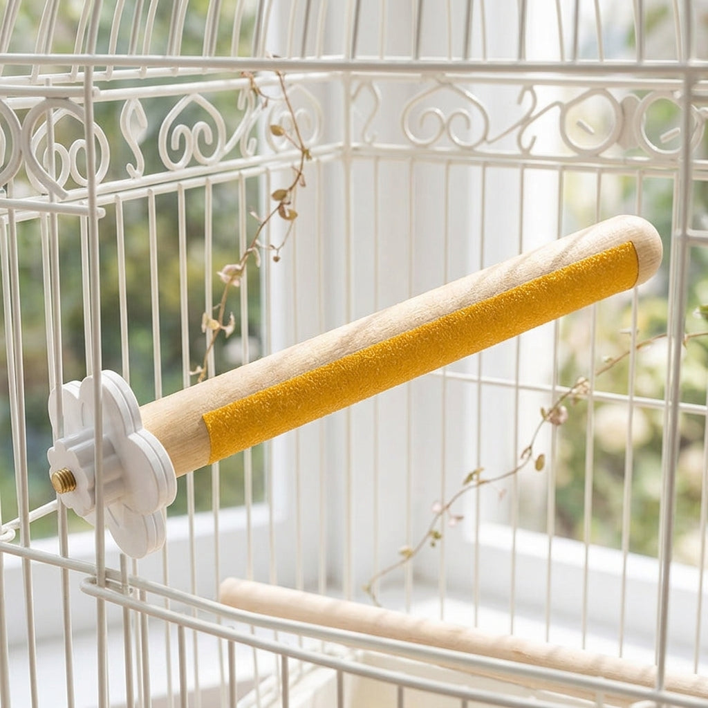 Parrot Perch U-Shaped Sanded Wooden Perch Stand, Bird Cage Beak Grinding Tool for Budgie Cockatiel Lovebird