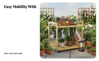 2-Tier Rolling Planter Shelf Movable with Wheels 2-Tier Rolling Plant Cart