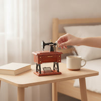 Vintage Mini Stitching Device Music Box Vintage Mini Stitching Device Music Box Tabletop Ornament for Collectors, Desk, Shelf, Display Cabinet