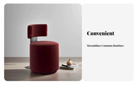 Upholstered Rotate Cylinder Stool Modern Design Household Furniture Minimalist Design Low Rear Support for Home Decor Lovers