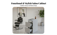 Hair Salon Tool Cabinet Modern Minimalist Design Hairdressing Storage Cart Construction Double-Sided Barber Station for Barbers, Beauty Parlor