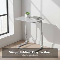 C-Shaped Rolling Table Mobile with casters C-Shaped Overbed Table Space-Saving