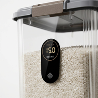 Airtight Rice Bin with Wheels, Stackable Design Storage Container, Transparent Grain Storage Bin, La - Image 9