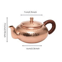 Pure Copper Teapot Side-handle Hammered Kettle Substantial Tray Authentic Craftsmanship Wrapped Grip Suitable for Tea Ceremony Home Decoration 300ml