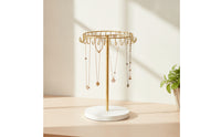 Necklace Organizer with Hooks 30-Hook Necklace Holder with Hooks Non-Rotating Jewelry Tree with Base for Dresser
