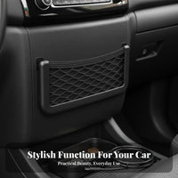 Multi-Functional Car Storage Net Bag Easy to Install Stick on Mesh Organizer Space Saving for Rideshare Drivers, RV Owners, Home, Office