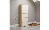 Tall Narrow Footwear Storage Unit Space Saving Entryway Shoe Storage Large Capacity Household Furniture for Hallway, Corridor, Small Areas