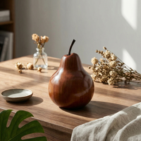 Pear Sculpture Glossy Finish Decorative Pear Sculpture Vintage Look Fruit Figurine for Living Space