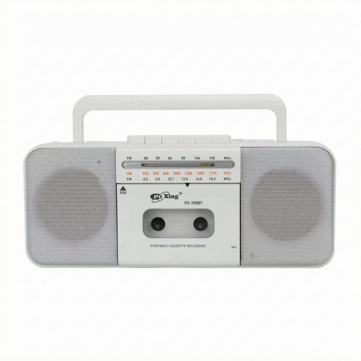 Built-in Speakers Radio Cassette Player Integrated Carry Handle Cassette Radio Combo Headphone Connector Portable Boombox